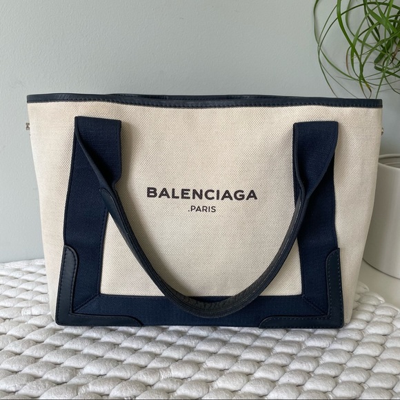 BALENCIAGA Tote Bag Navy Cabas S - Picture 4 of 13